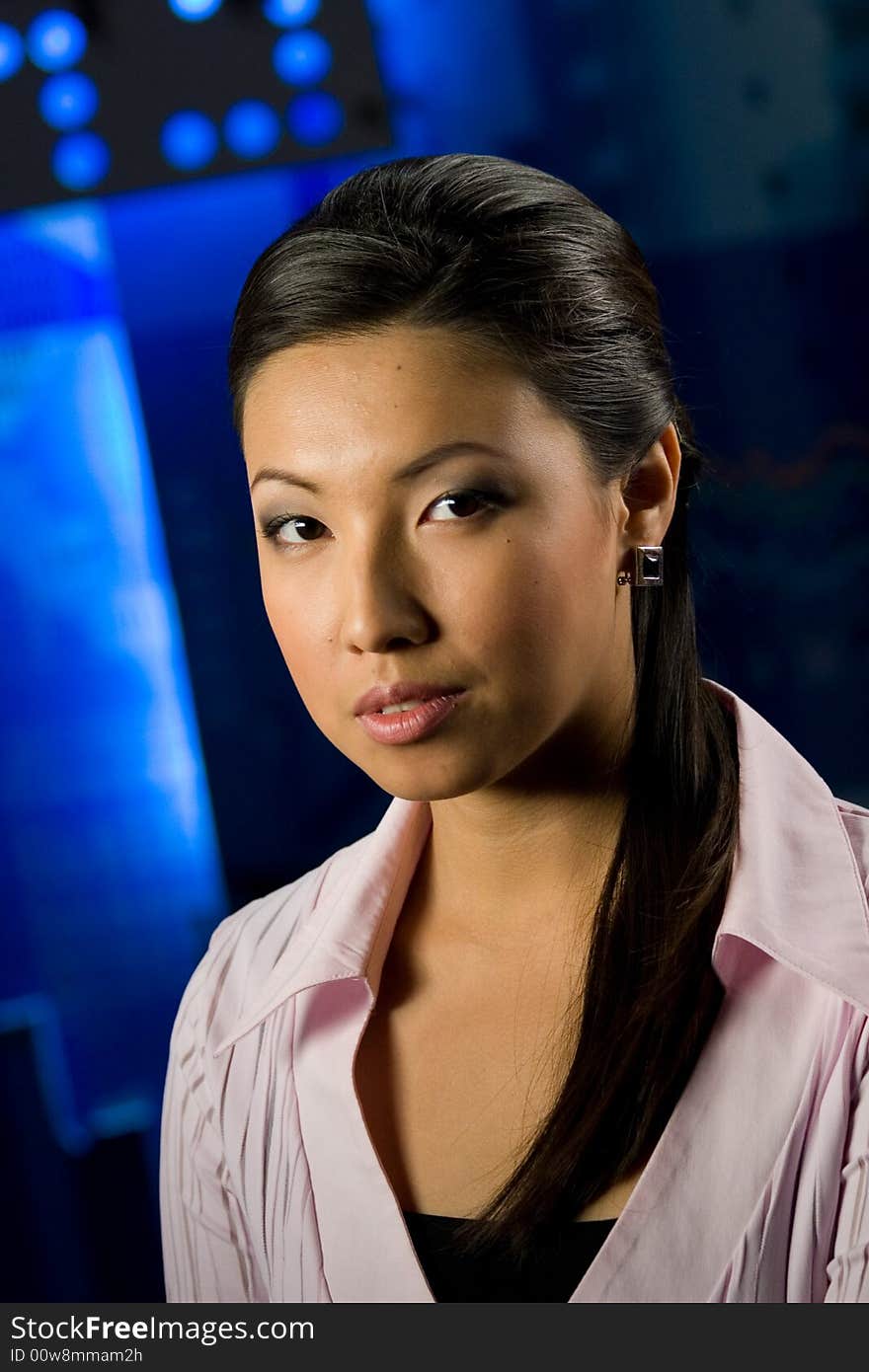 Portrait of Asian women on a dark background