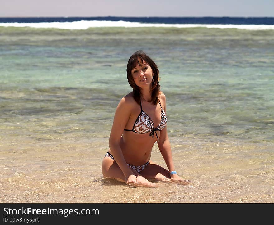 Woman enjoying the sun on vacation