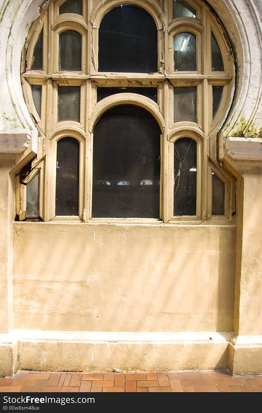 Malaysian architecture, window at a train station