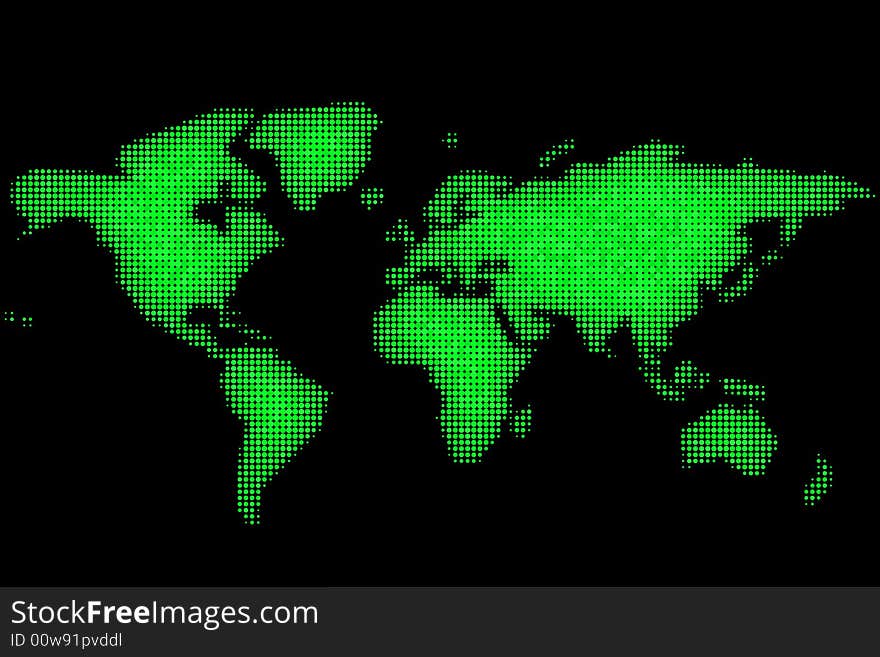 Halftone Pattern World Map