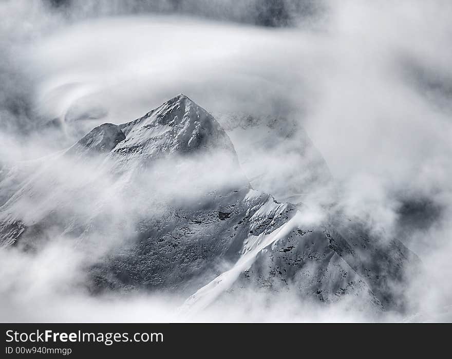 Makalu Mountain (East side) in Tibet Himalayas. Makalu Mountain (East side) in Tibet Himalayas