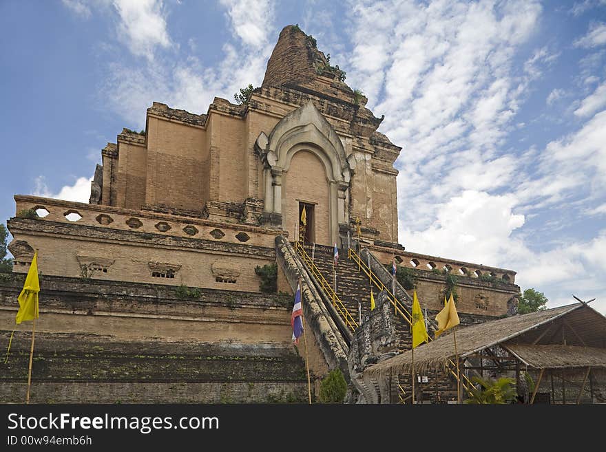 Wat Chedi Luang is a historic Buddhist temple in the old town of Chiang Mai. Wat Chedi Luang is a historic Buddhist temple in the old town of Chiang Mai