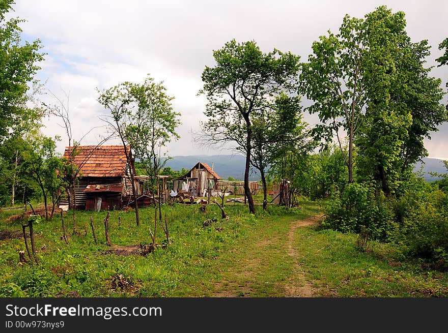 Old barn scene in western Romania