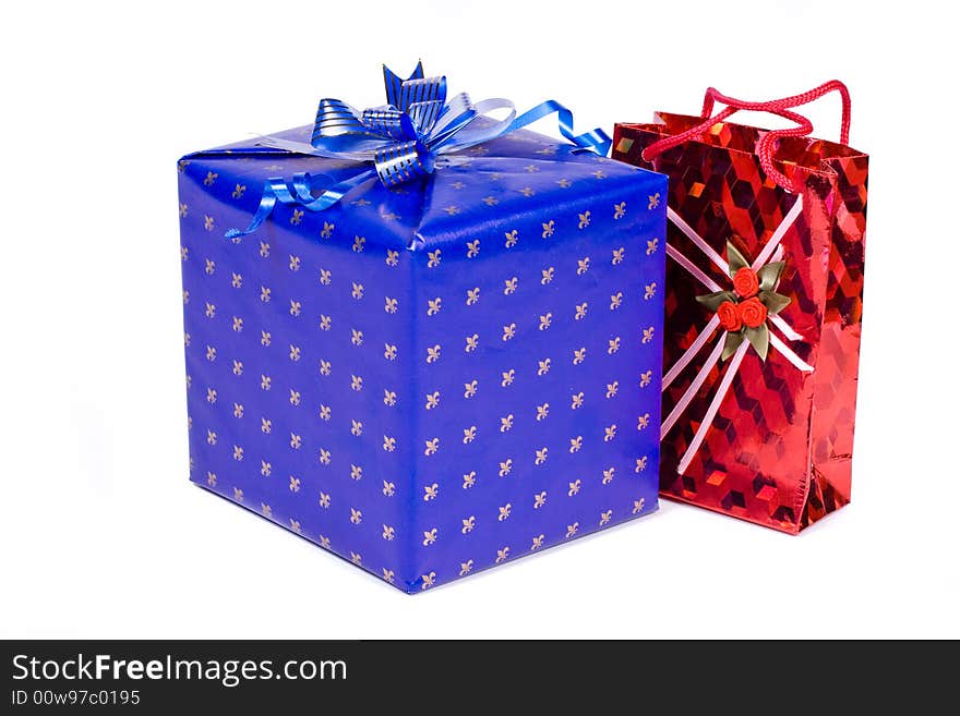 Gifts on a white background