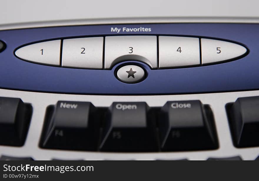 Computer keyboard with favorites buttons for surfing quickly and easily. Computer keyboard with favorites buttons for surfing quickly and easily