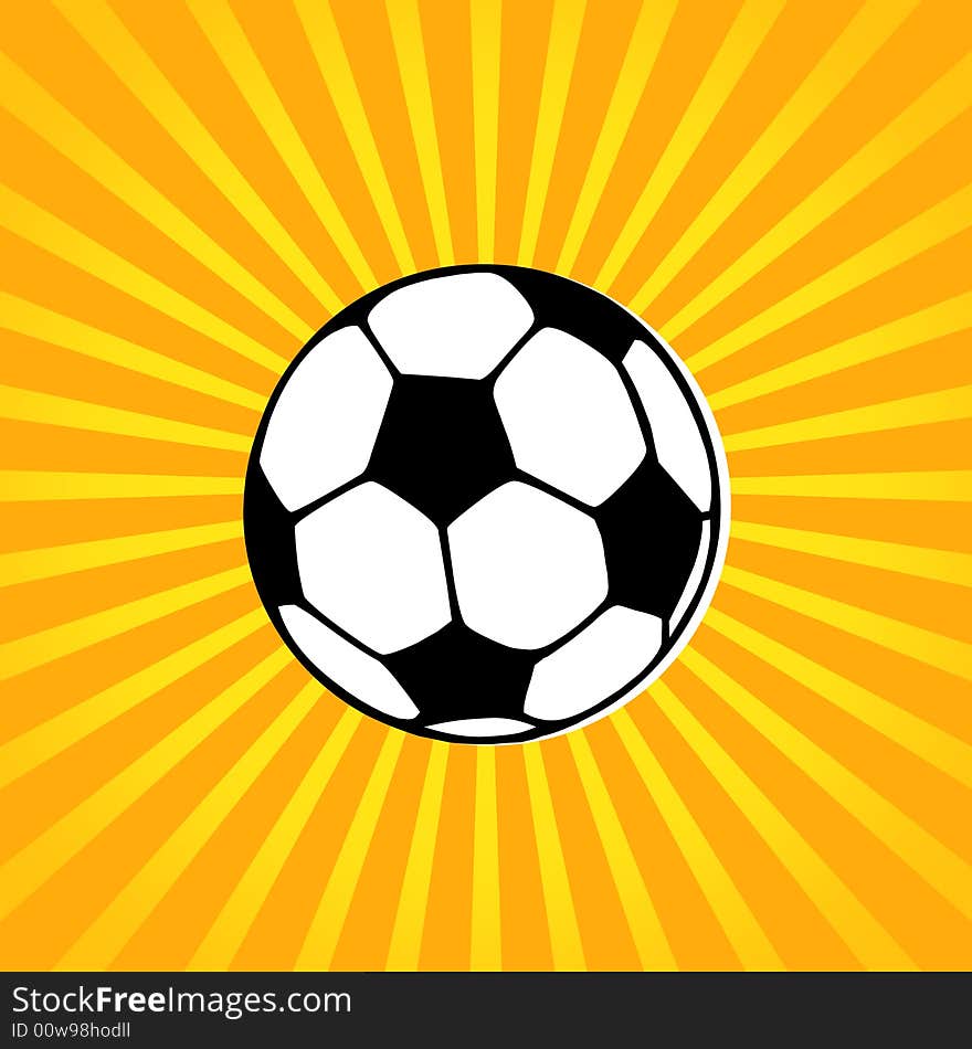 Football on the yellow background. Football on the yellow background