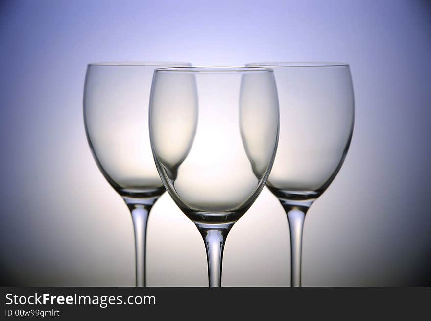 Three Empty Wine Glasses