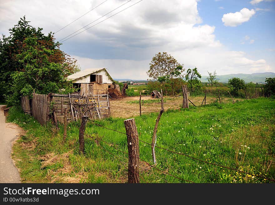 Old barn scene in western Romania