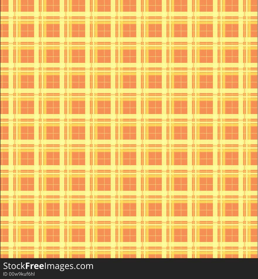 A tartan background in retro orange and yellow colors. A tartan background in retro orange and yellow colors