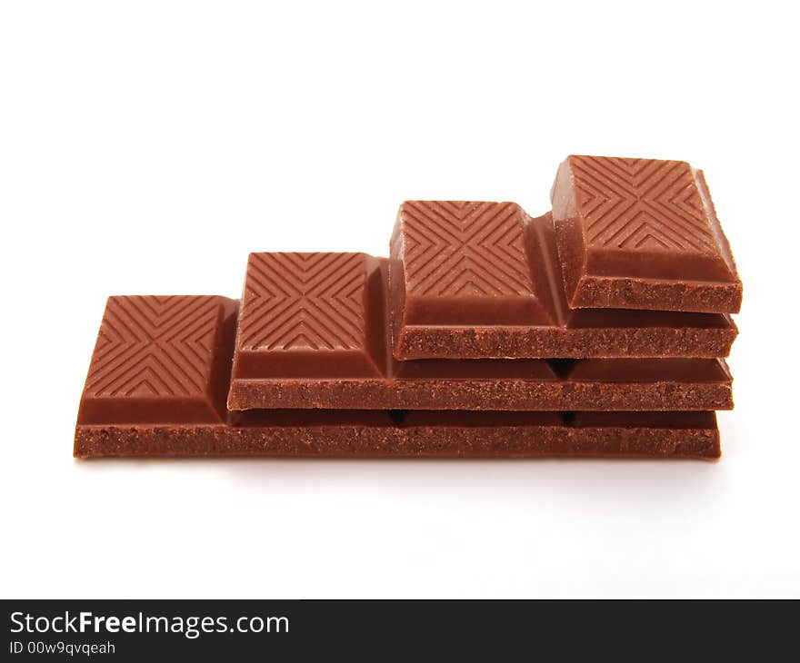 Some chocolate squares forming a staircase. Some chocolate squares forming a staircase