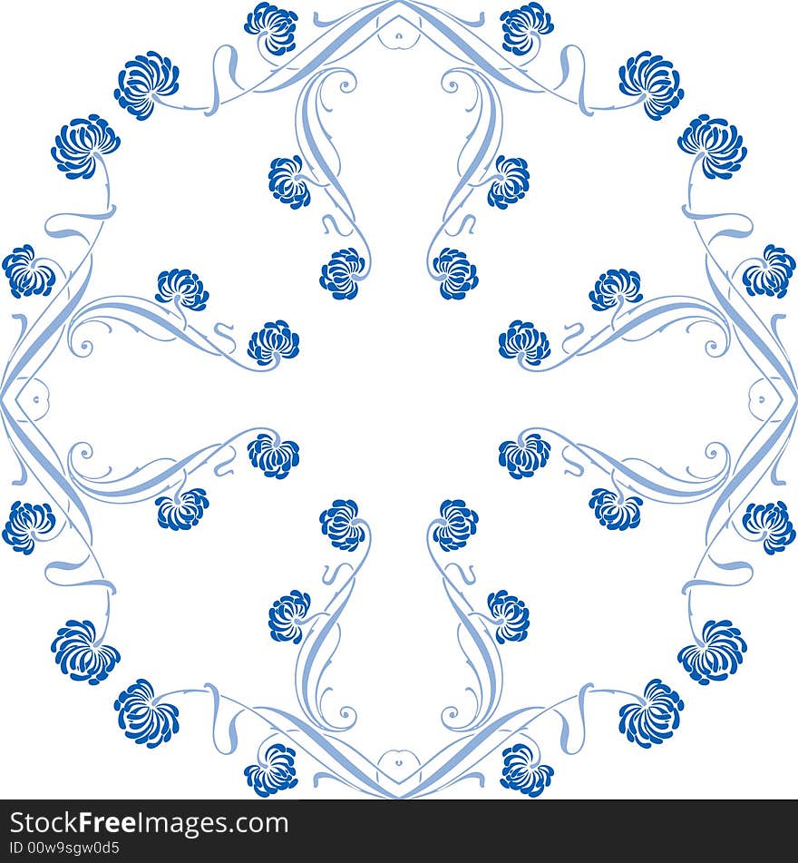 Abstract floral ornament - graphic illustration