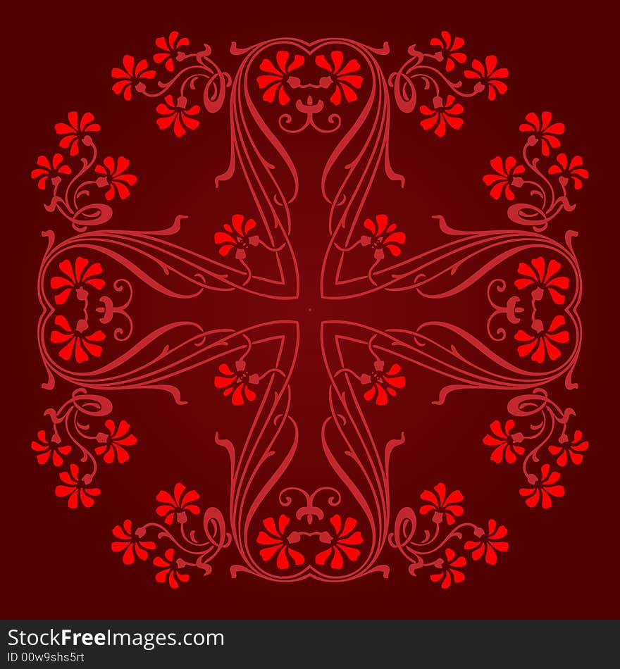 Abstract floral ornament - graphic illustration