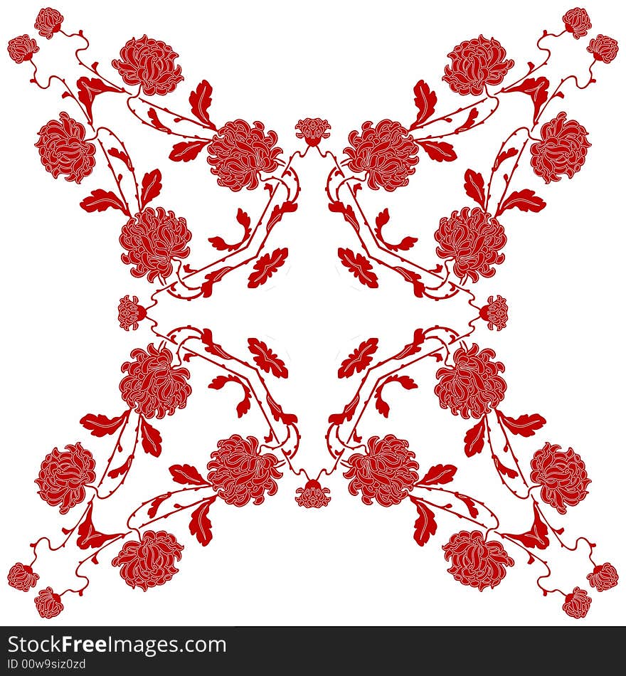 Abstract floral ornament - graphic illustration