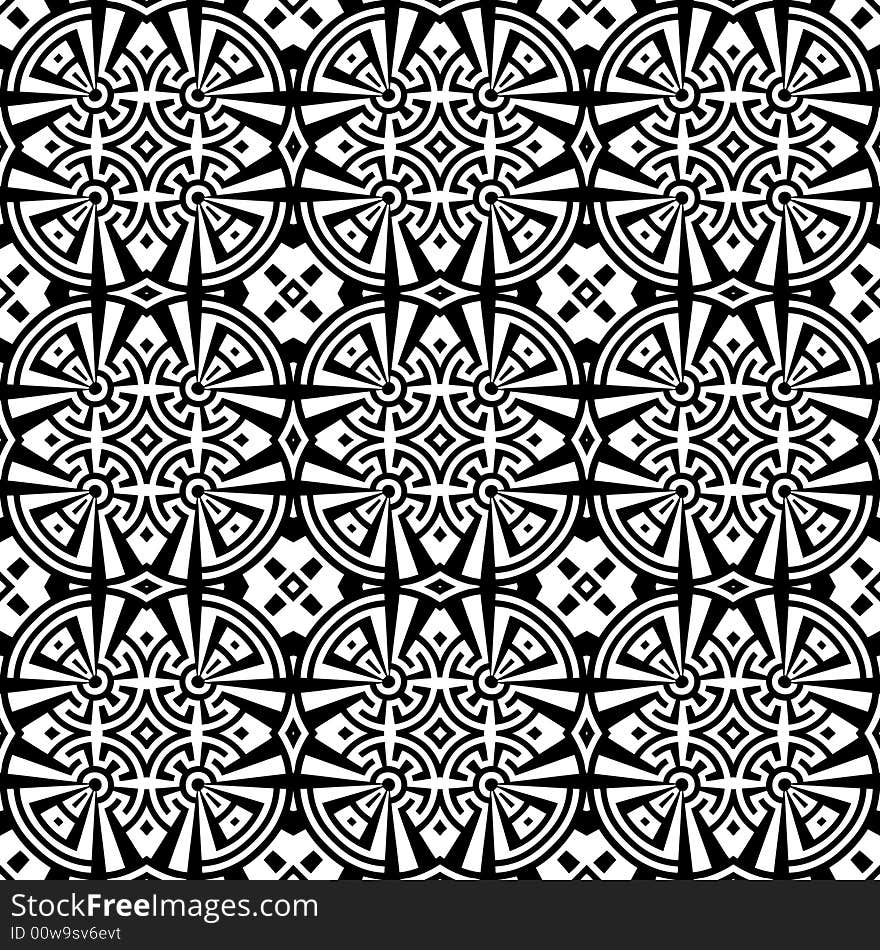 Abstract seamless black-and-white pattern - graphic illustration. Abstract seamless black-and-white pattern - graphic illustration