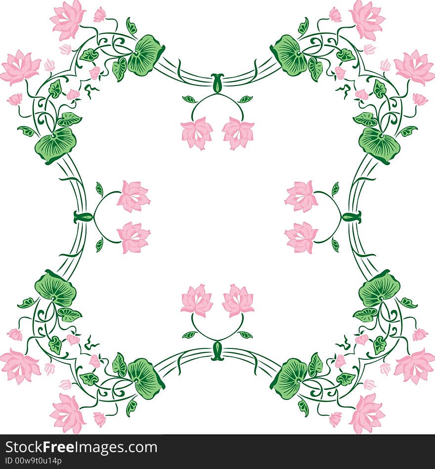 Abstract floral ornament - graphic illustration