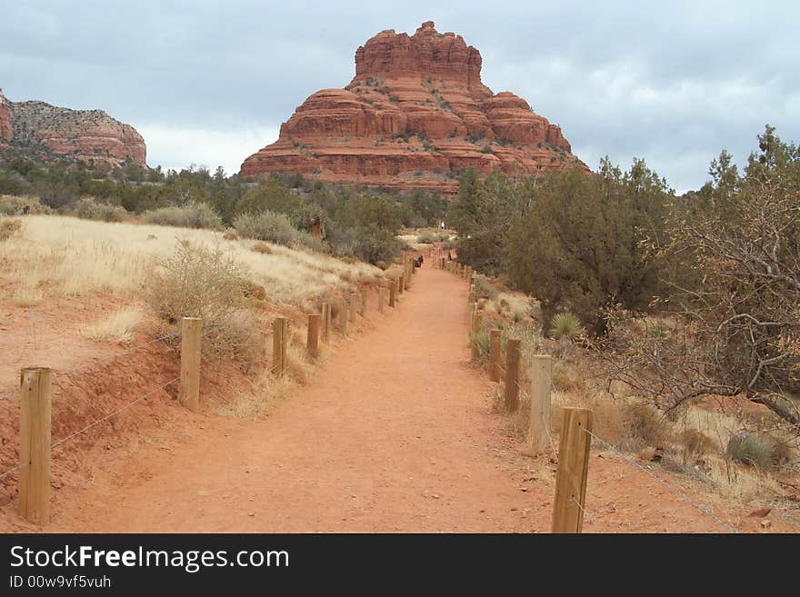 Picture  taken outside sedonna arizona those beautiful red mountains are seen by thousands of people every day.