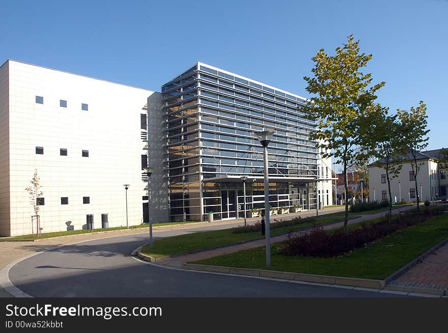 Modern architecture in summer light