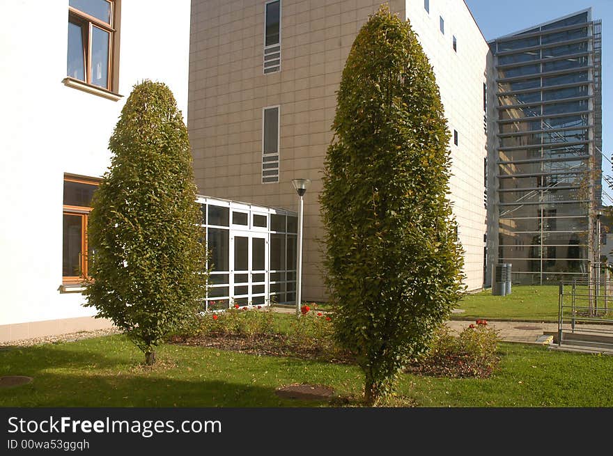 Modern architecture in summer light