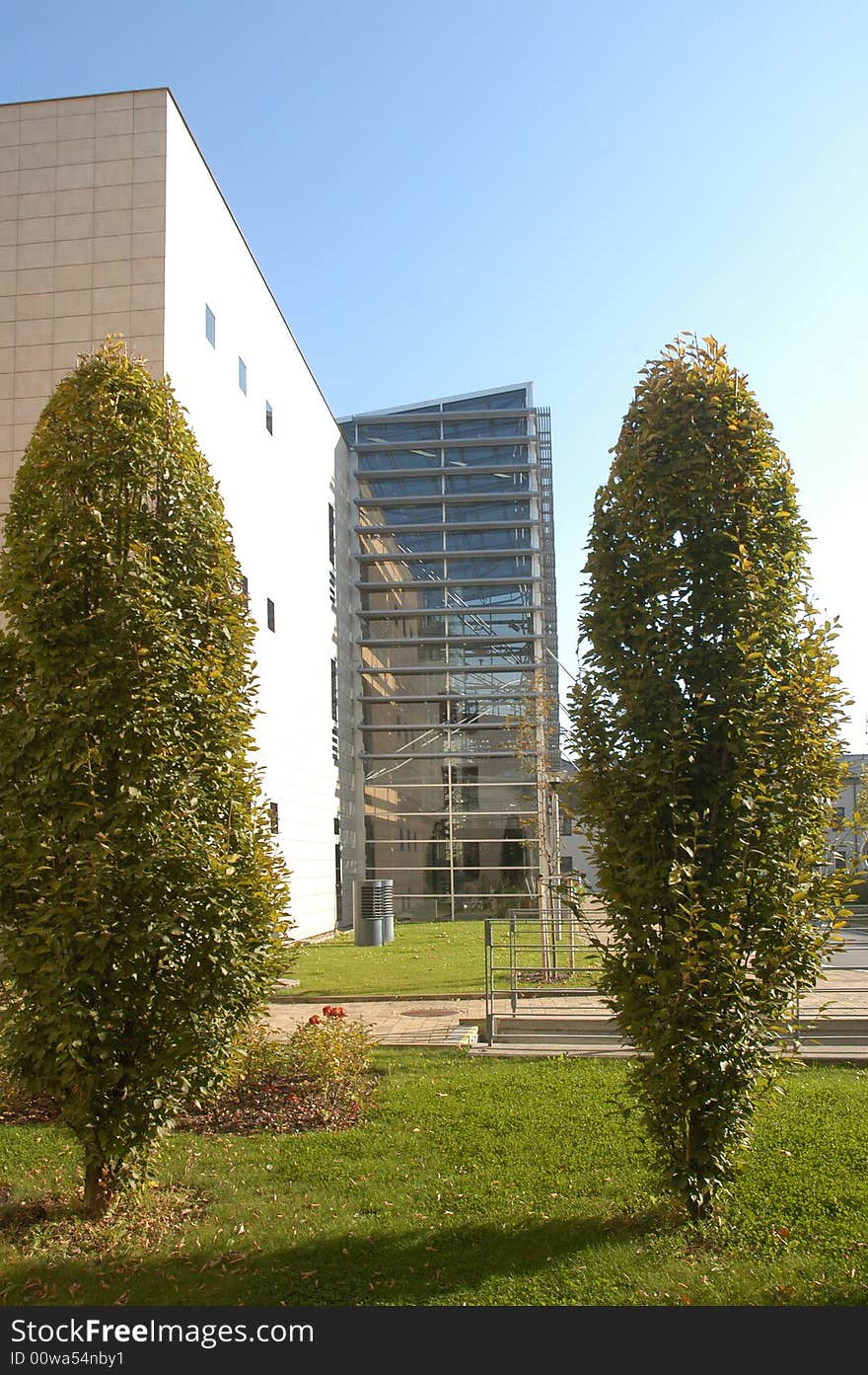 Modern architecture in summer light