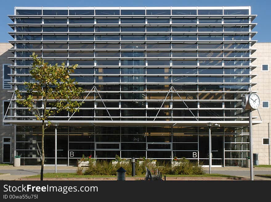 Modern architecture in summer light