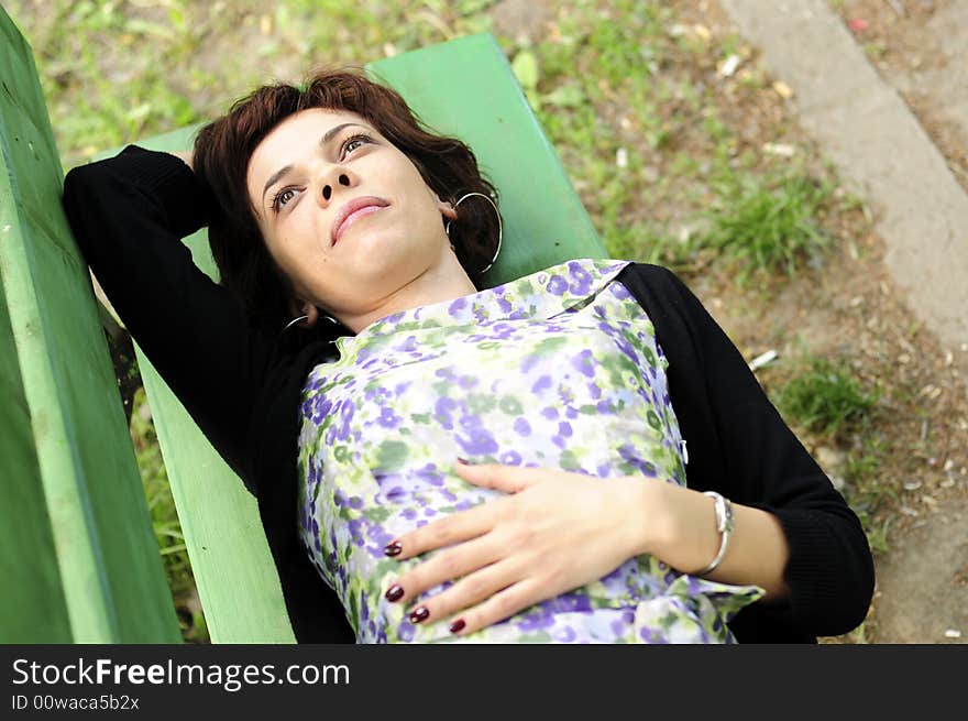 Thoughtful young woman