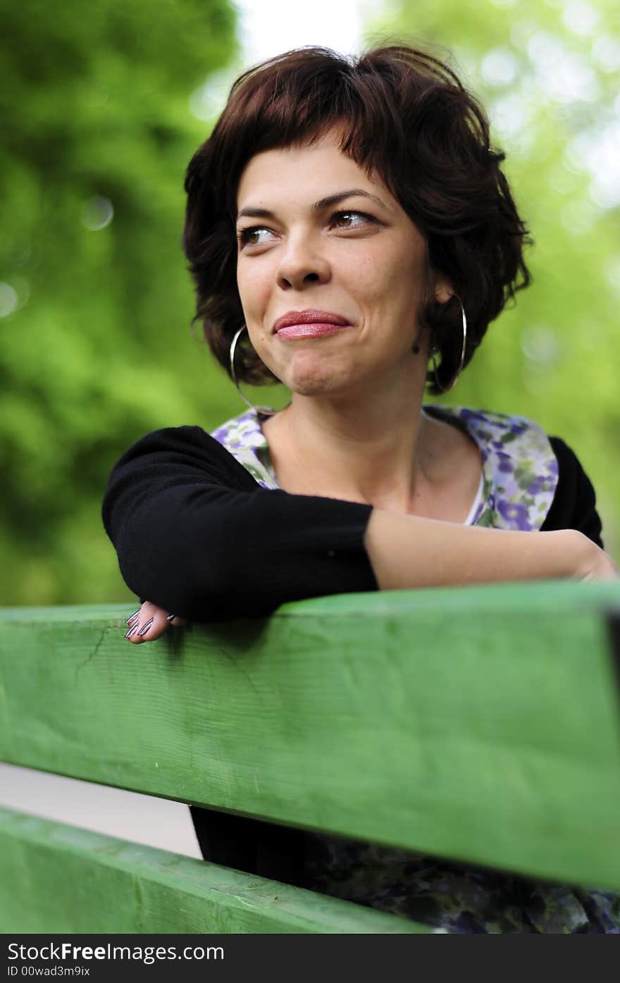 A view with a young woman smiling