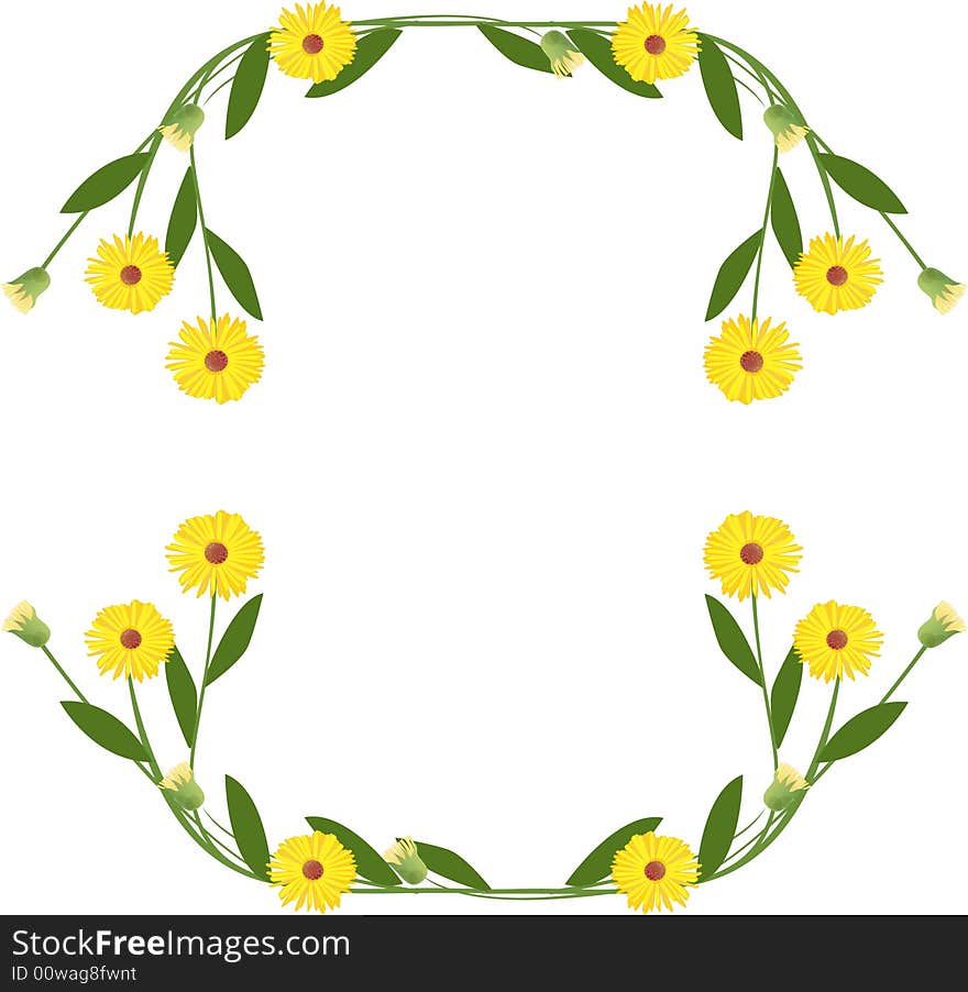 Abstract grunge flower frame of heart,vector illustration