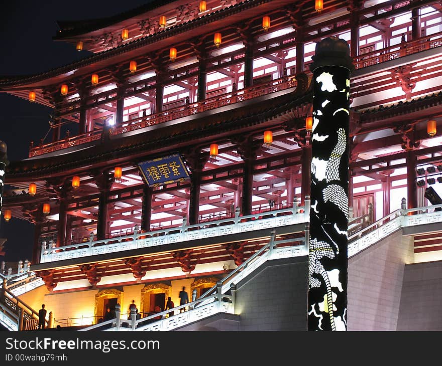 Tang dynasty lotus garden in xi'an city