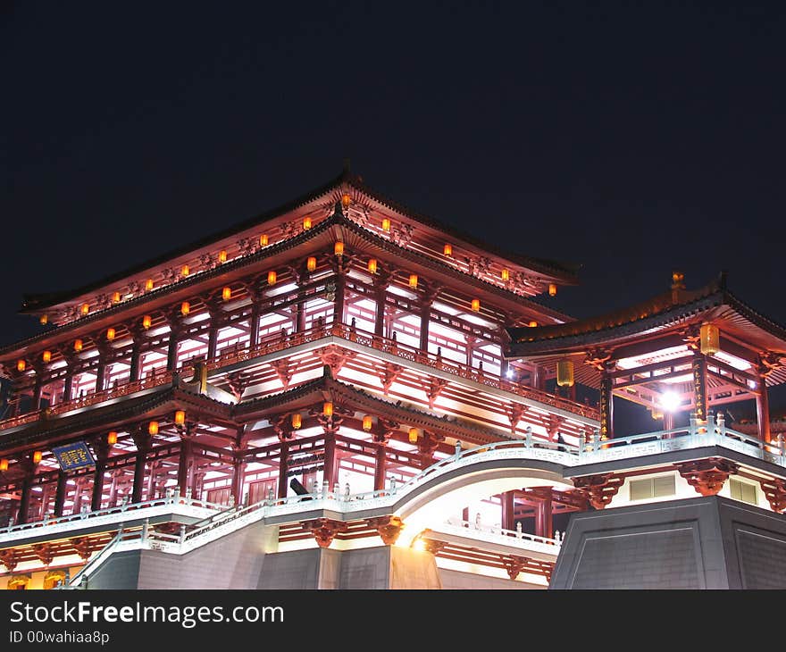 Tang dynasty lotus garden in xi'an city