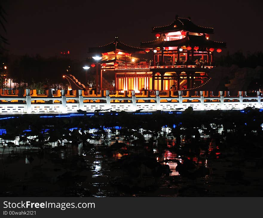 Palace in  xi'an  city，shannxie ，china. Palace in  xi'an  city，shannxie ，china