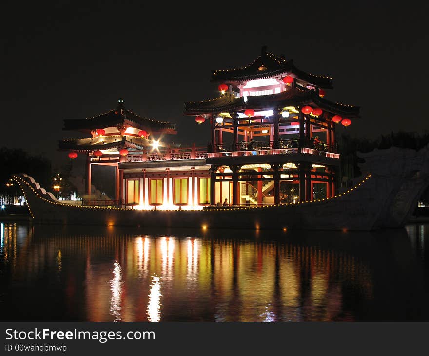 Palace in  xi'an  city，shannxie ，china. Palace in  xi'an  city，shannxie ，china