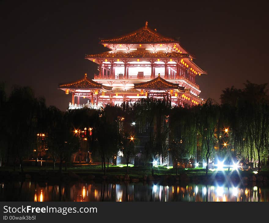 Palace in  xi'an  city，shannxie ，china. Palace in  xi'an  city，shannxie ，china