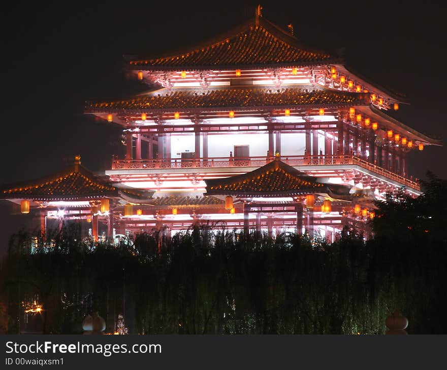 Palace in  xi'an  city，shannxie ，china. Palace in  xi'an  city，shannxie ，china