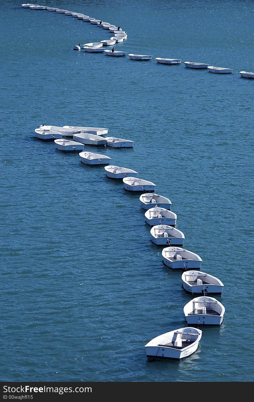 White Boats On Blue Sea