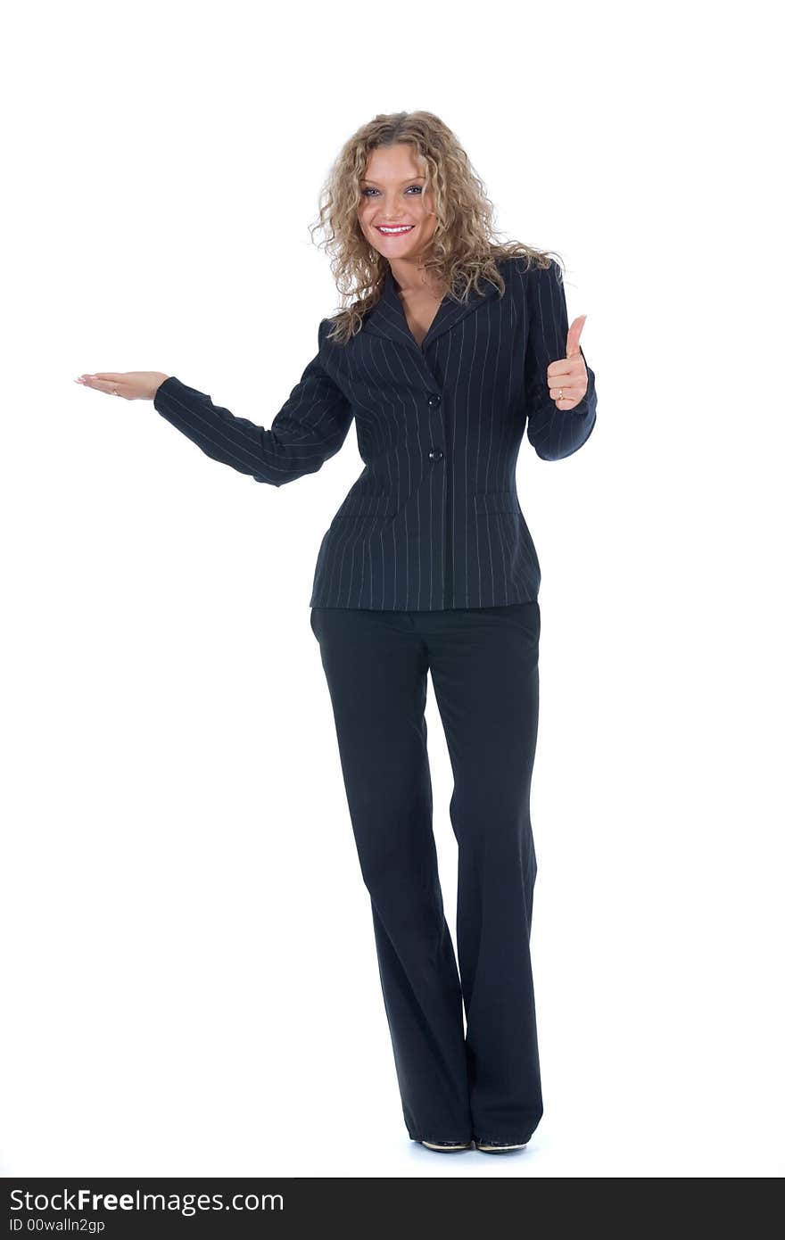 Business woman on white background