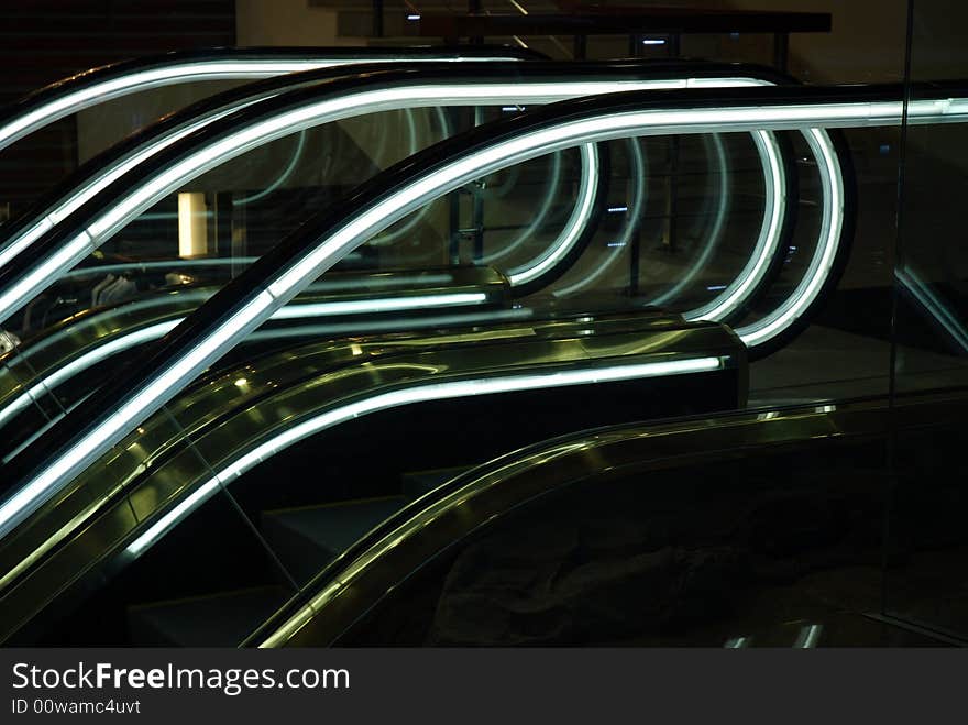 Lighting escalator in business center