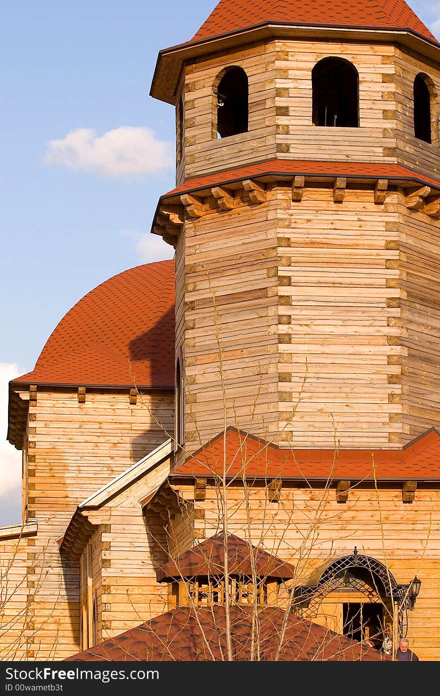 The russian wooden bell tower