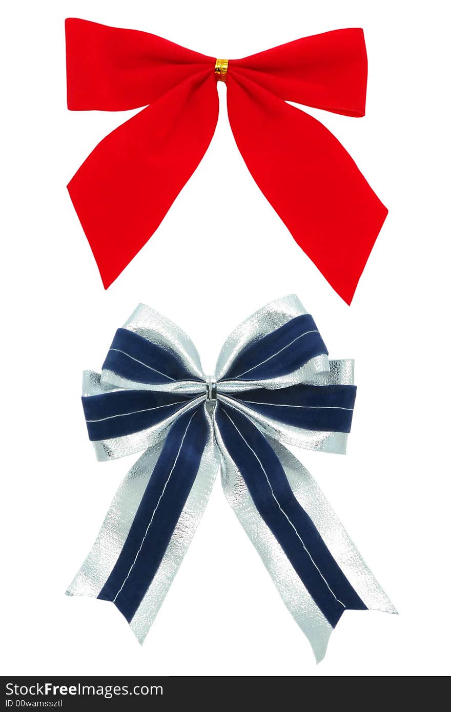 Two bows on a white background