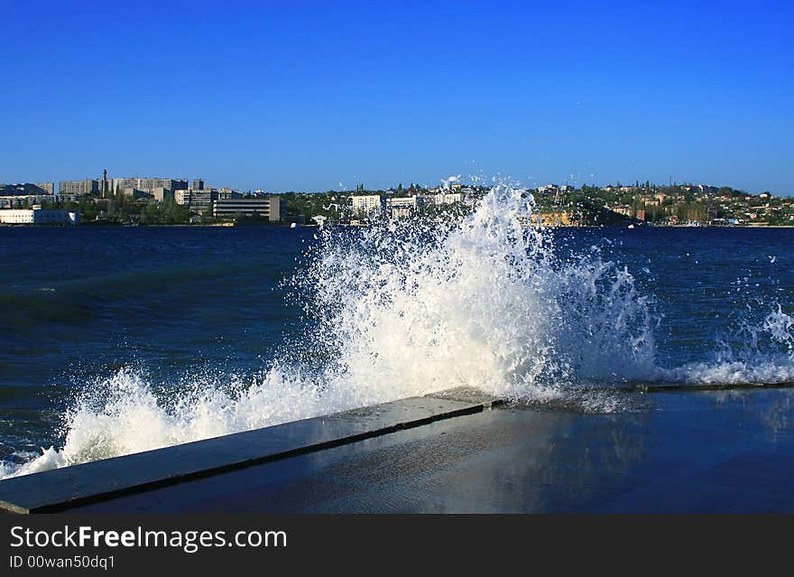 Storm in the Crimean city of Sevastopol