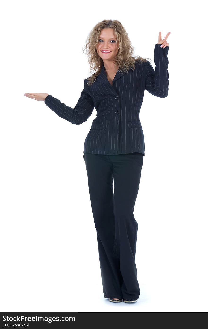 Business woman on white background