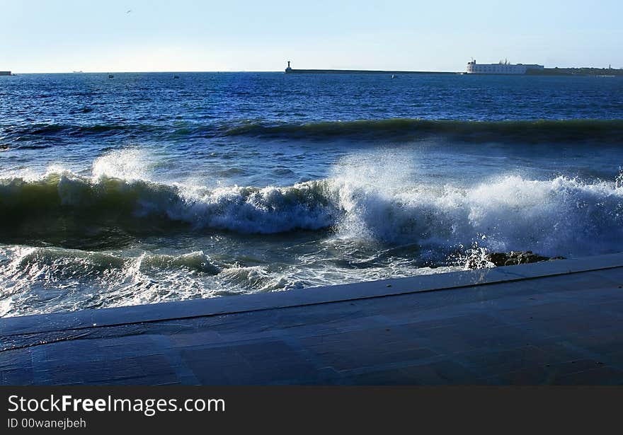 Storm in the Crimean city of Sevastopol