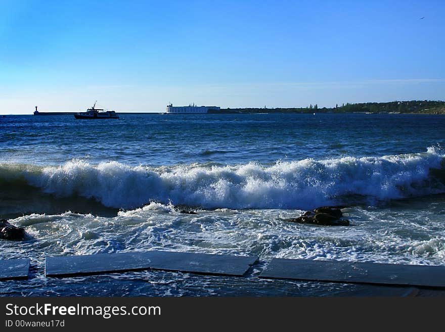 Storm in the Crimean city of Sevastopol