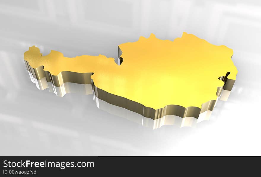 3d  made flag map of austria. 3d  made flag map of austria