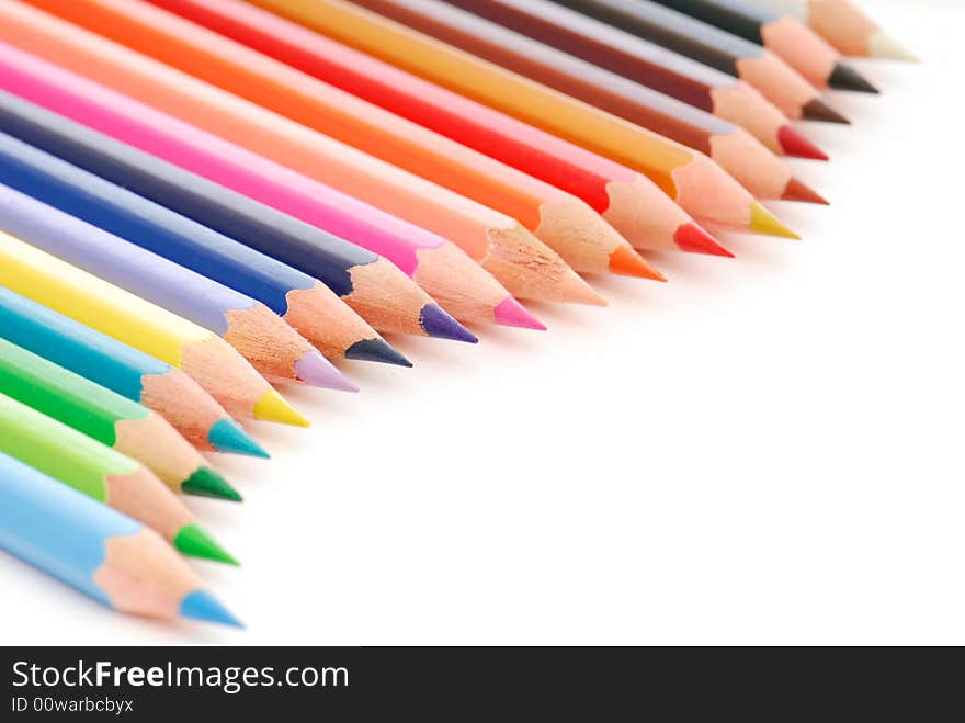 Palette of the variegated pencils. Palette of the variegated pencils.