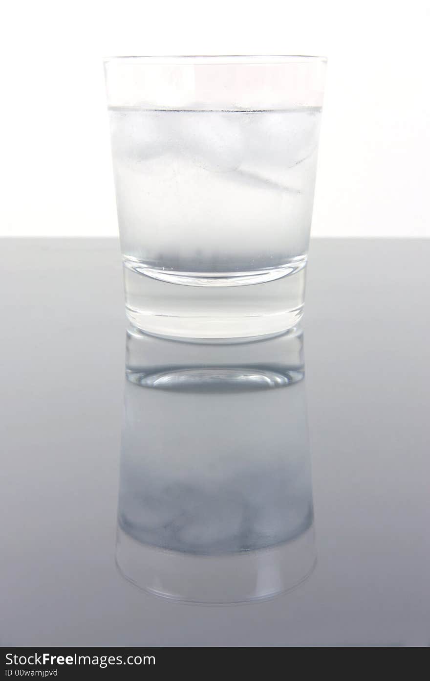 A glass of ice water