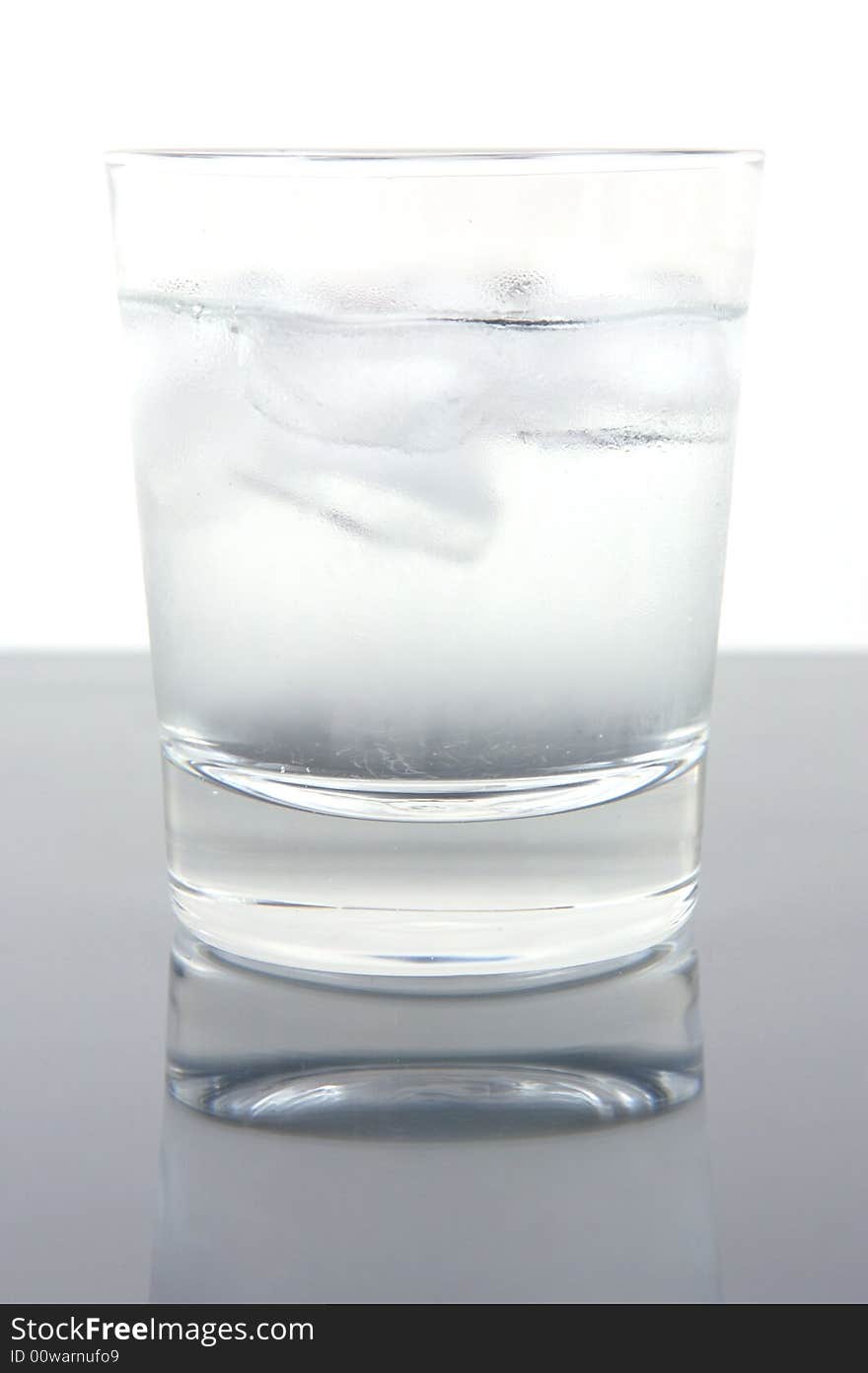 A glass of ice water