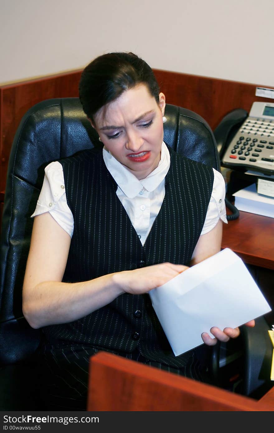 Woman Opening Envelope