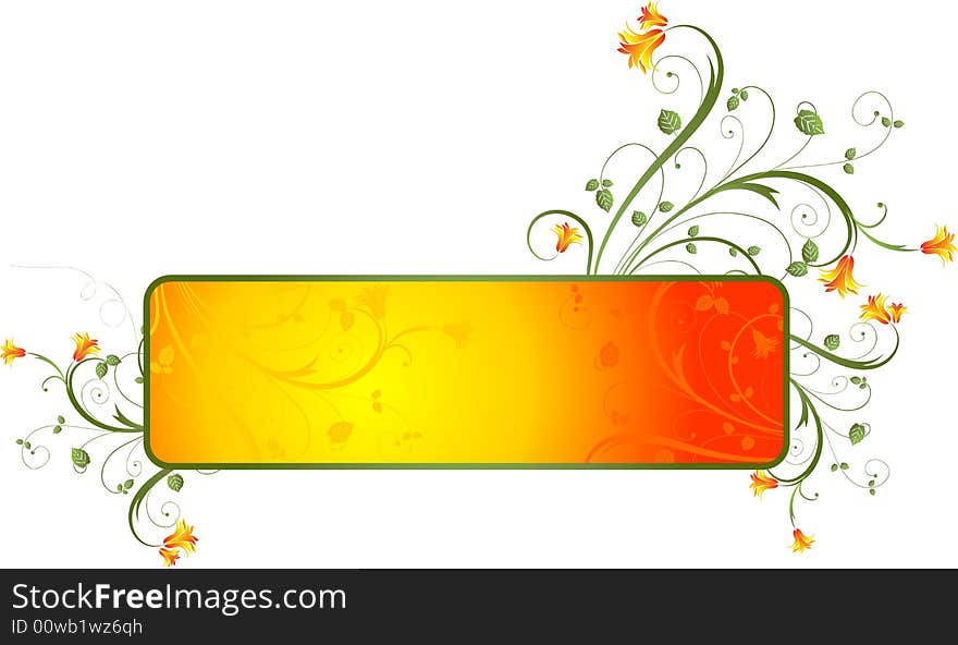 Frame with decorative floral design. Frame with decorative floral design