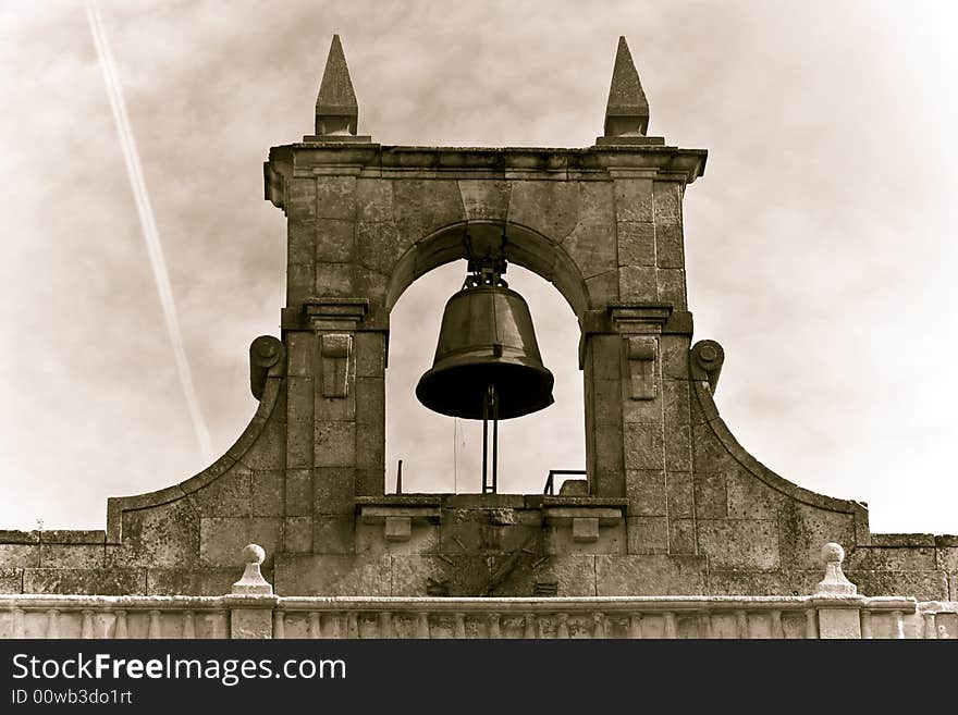 Detail of a belfy located in Salamanca, Spain, Sepia toned. Detail of a belfy located in Salamanca, Spain, Sepia toned.