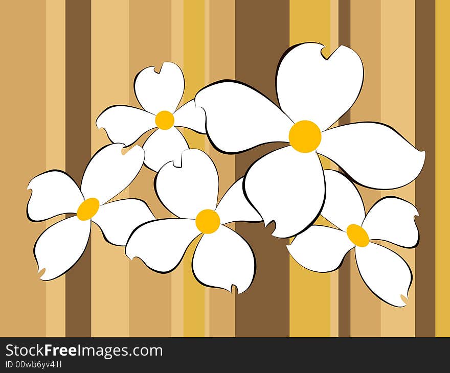 White flowers background vector illustration